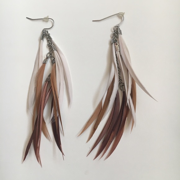 Free People Jewelry - Free People pink ombre feather earrings